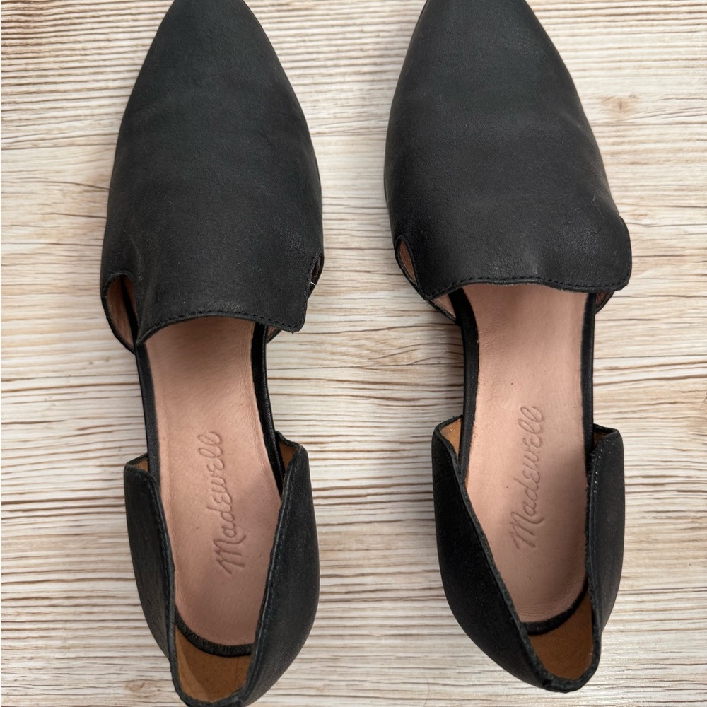 Madewell Leather Dorsay Style Cutout Loafers - Black, Size 7.5 - Picture 4 of 5